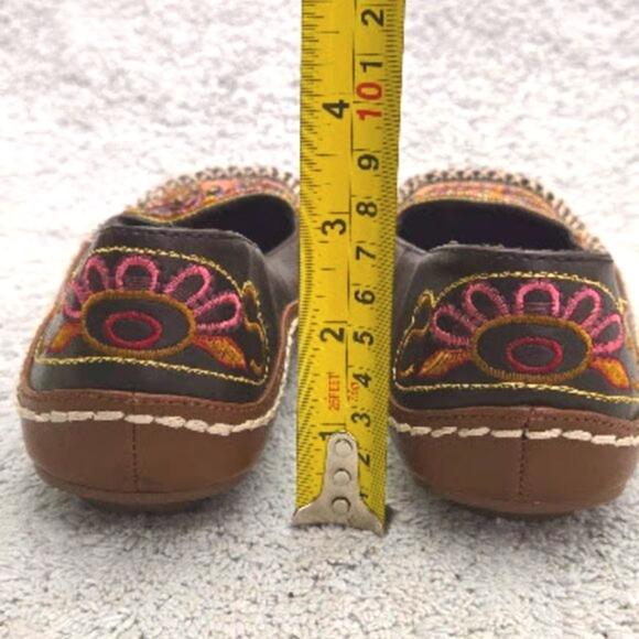 Predictions Brown Beaded  Slip-On Southwestern‎ Moccasin  Bohemian Flats Sz 6 - Picture 9 of 10